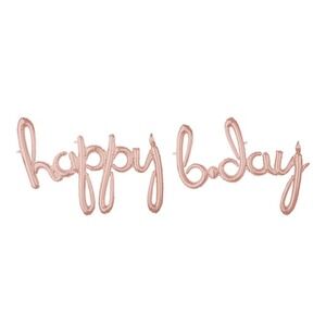 Air-Filled Lowercase Cursive Letters "happy birthday " Backdrop Balloons Banner